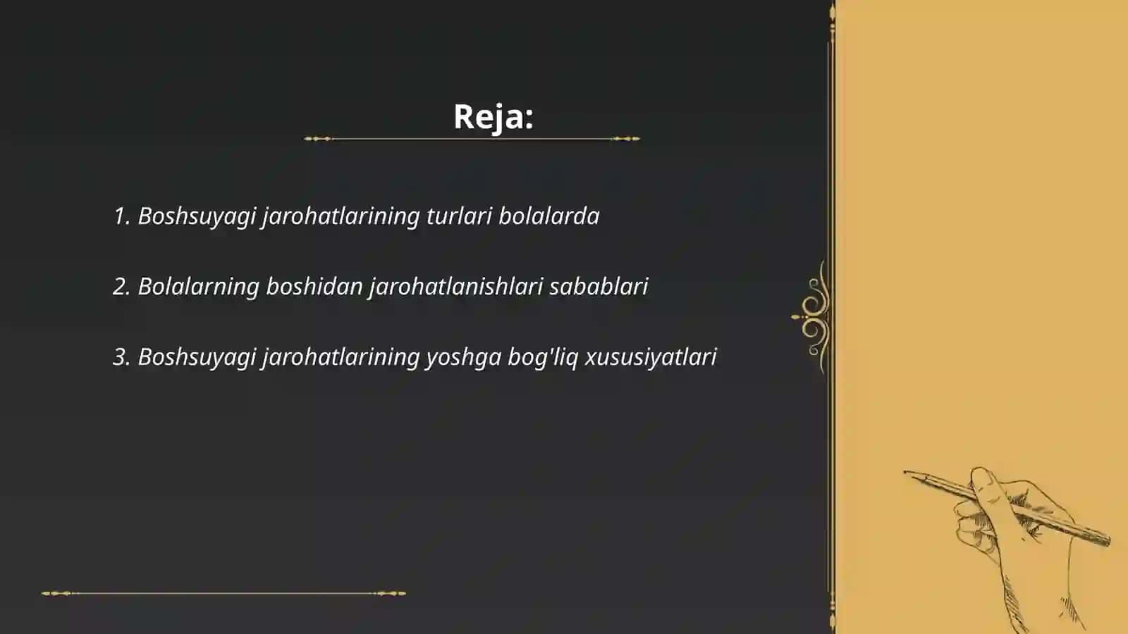 Boshsuyagi jarohatlarining turlari bolalarda 2