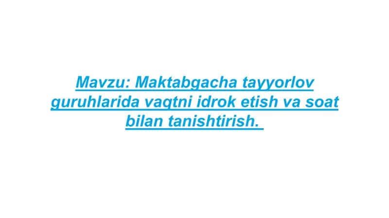 Bolalarda matematik tasavvurlarni shakllantirish fanidan amaliy mashgʻulot 2