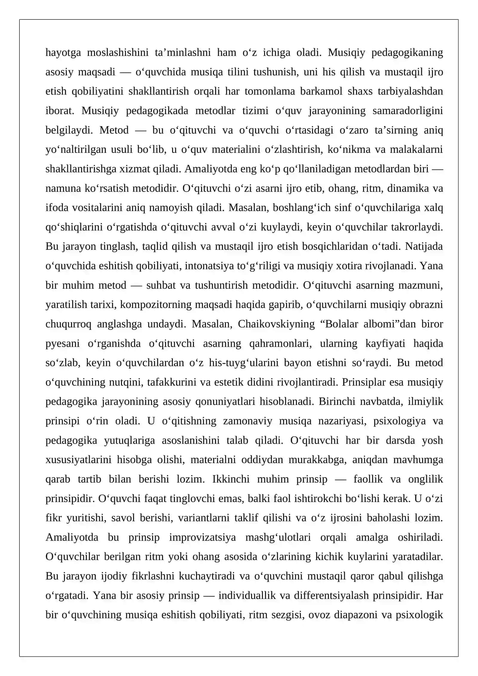 Musiqiy pedagogika metod va prinsiplari 2