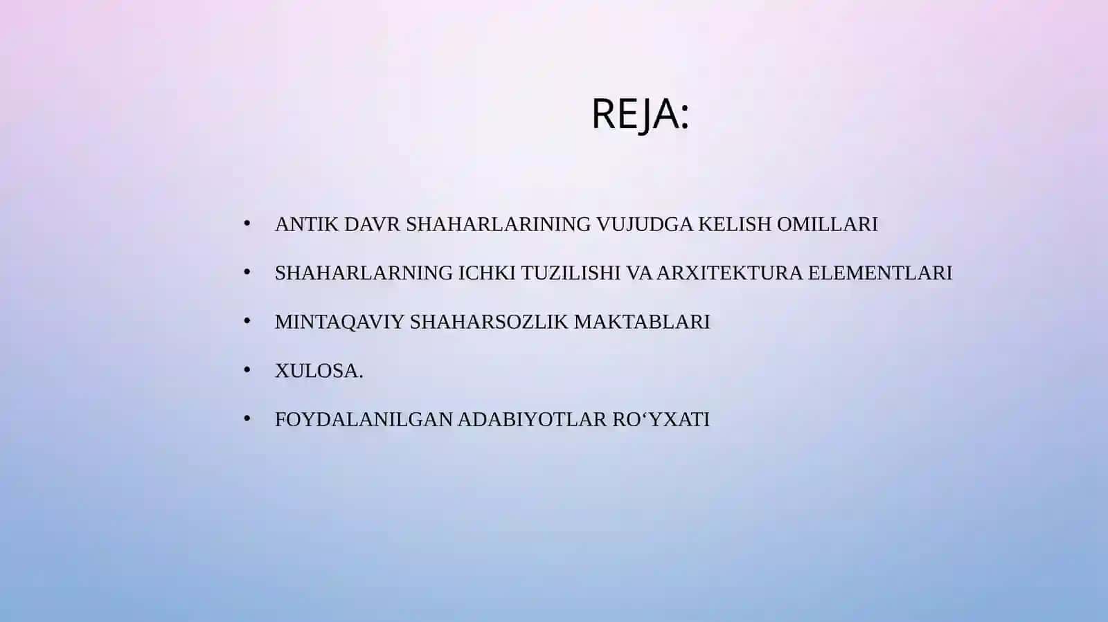 O‘RTA OSIYODA ANTIK DAVR SHAHARLARINING SHAKLLANISHI VA ME’MORCHILIK XUSUSIYATLARI 2