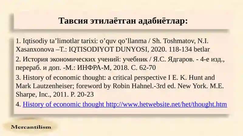 Меркантилизмнинг вужудга келиши ва ривожланиш босқичлари 2