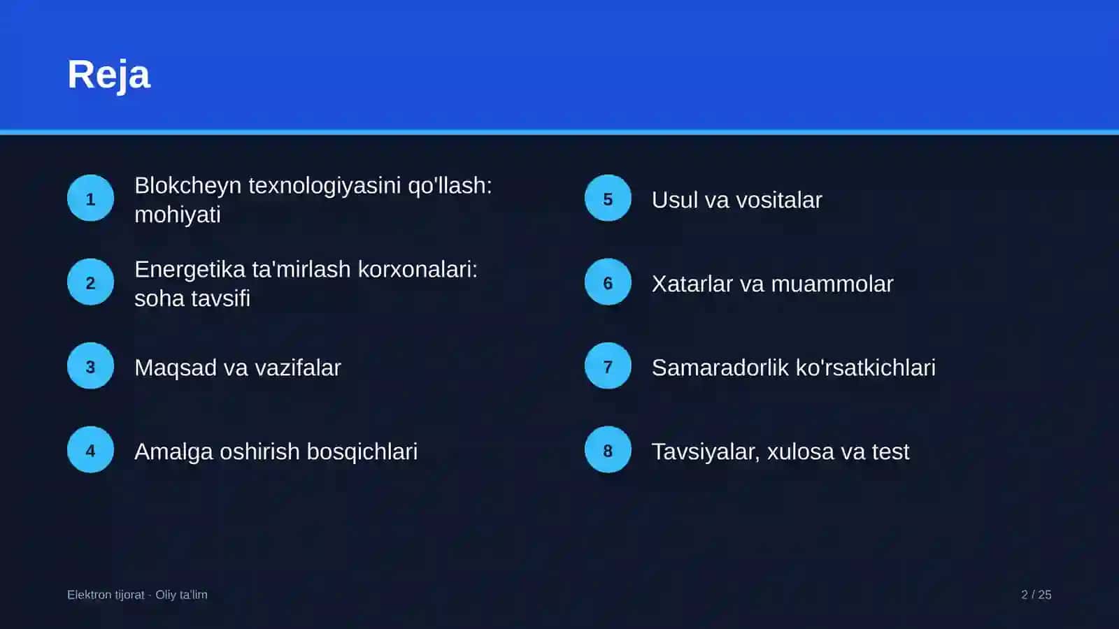 Energetika ta'mirlash korxonalarida blokcheyn texnologiyasini qo'llash 2
