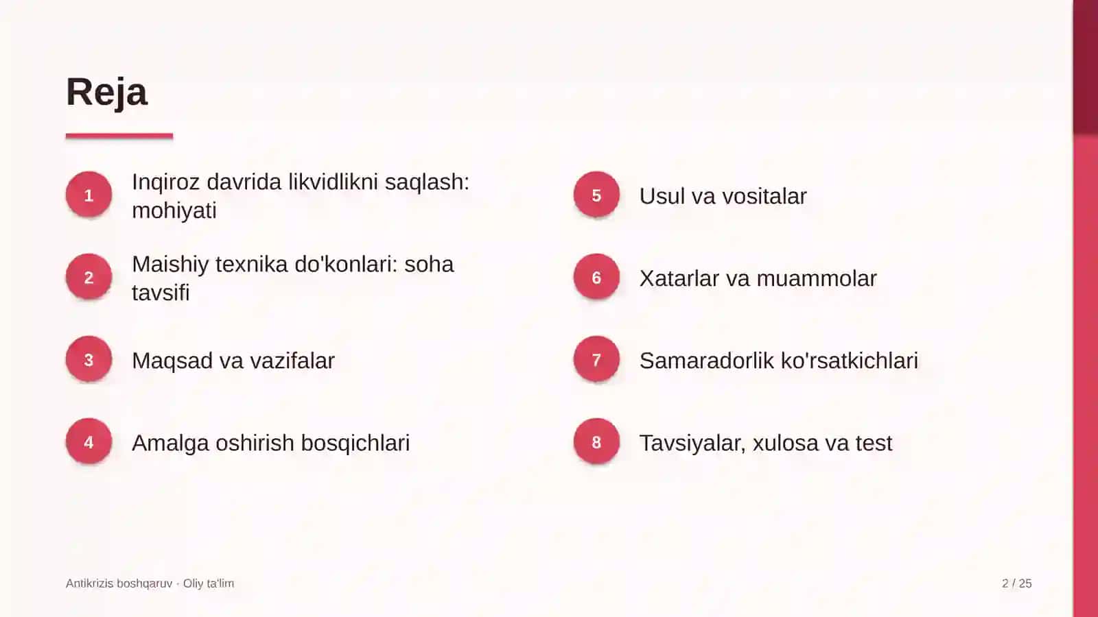 Maishiy texnika do'konlarida inqiroz davrida likvidlikni saqlash 2