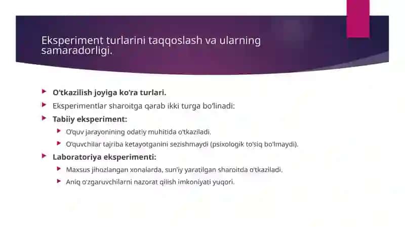 Pedagogik eksperiment metodikasi 2