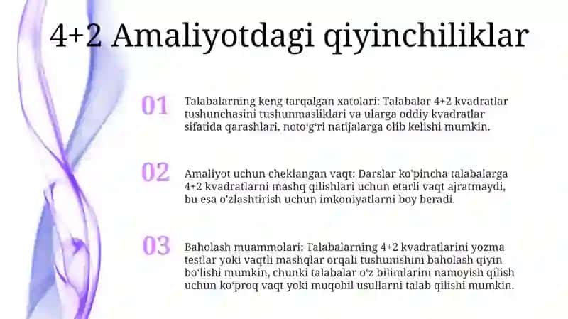 4+2 Amaliyoti BoʻYicha 8-Maktabda OʻTalgan Amaliyot Uchun 2