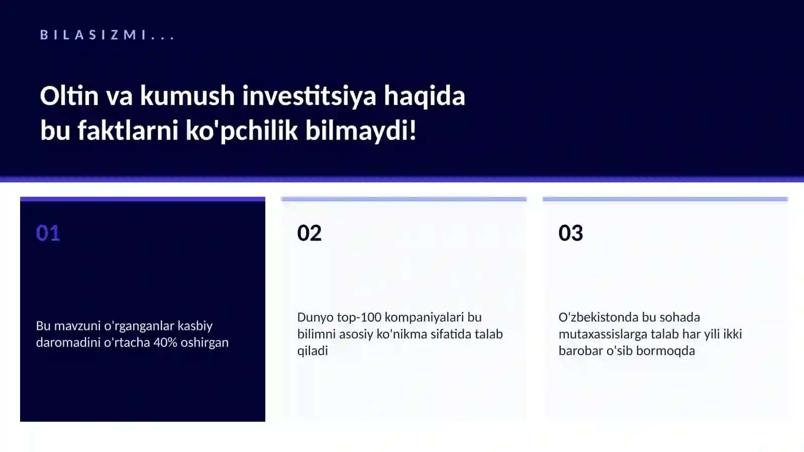 Oltin va kumush investitsiya 2