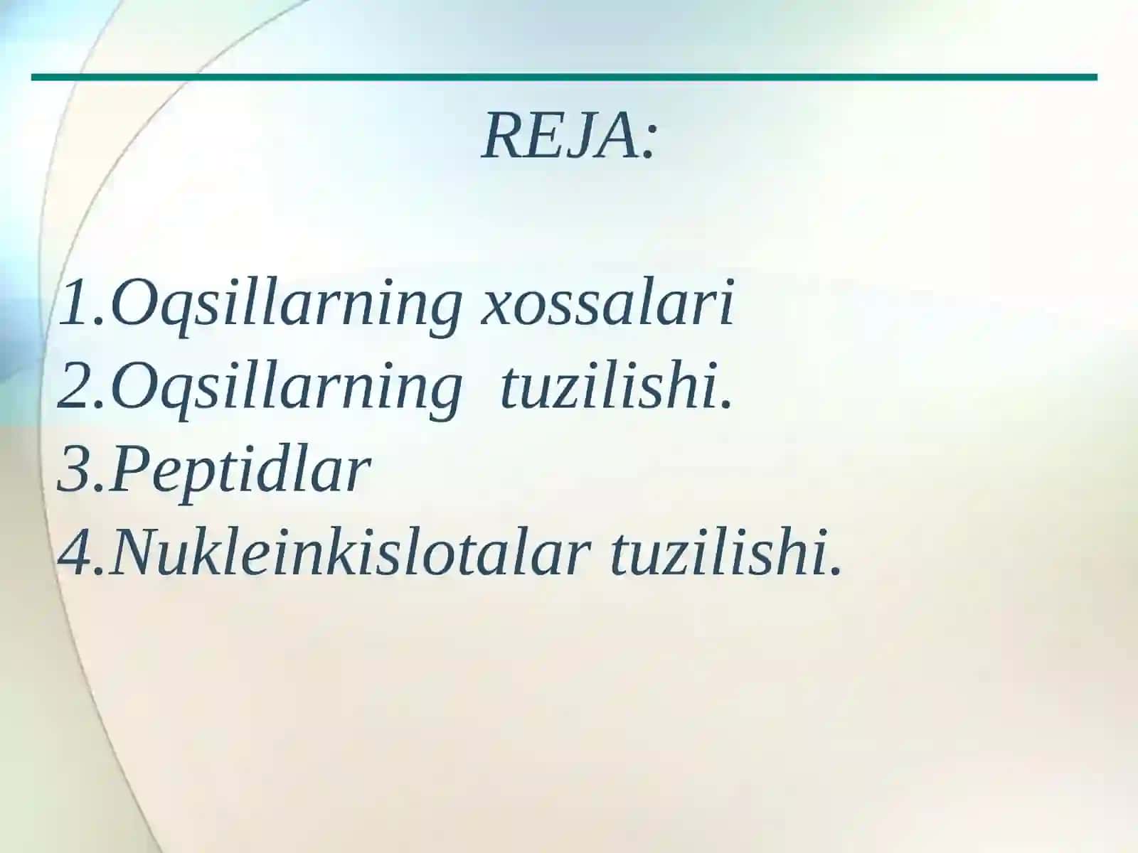 Oqsillar,peptidlar,nuklein kislotalar 2