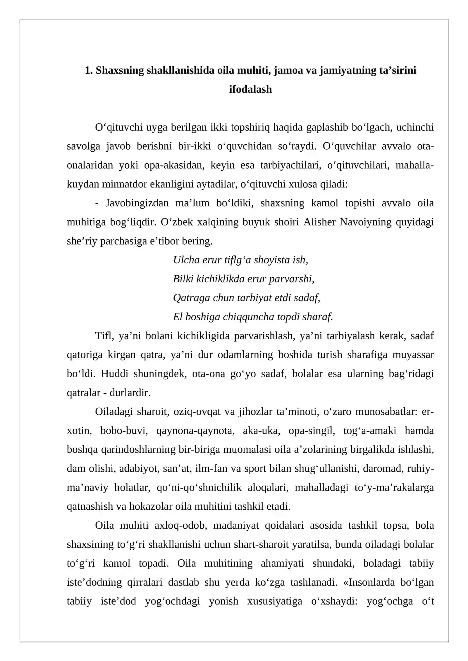 OILADA SOG'LOM BOLA TARBIYALASHDA O'ZARO MUNOSABATLARNING PEDAGOGIK-PSIXOLOGIK MUNOSABATLARI 2