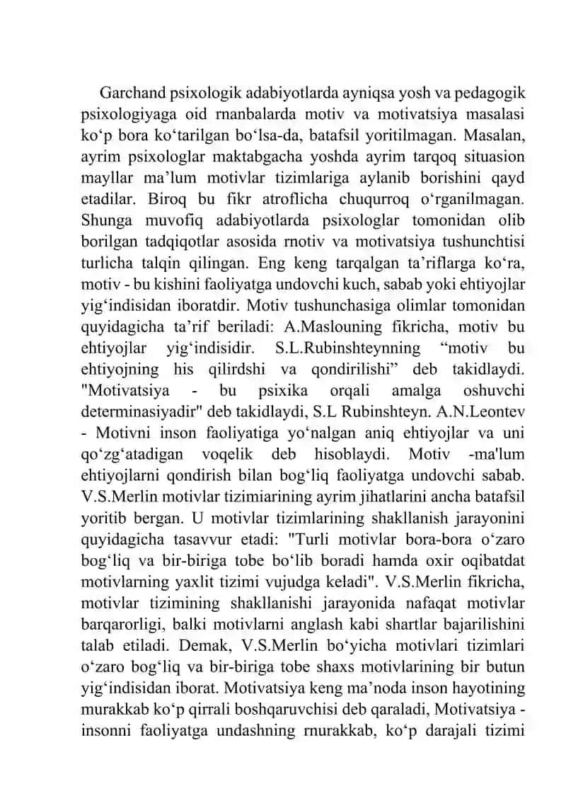 shaxs faoliyatidagi ehtiyojlar, motivlar va motivasiyalarning tadqiq etilishi 2