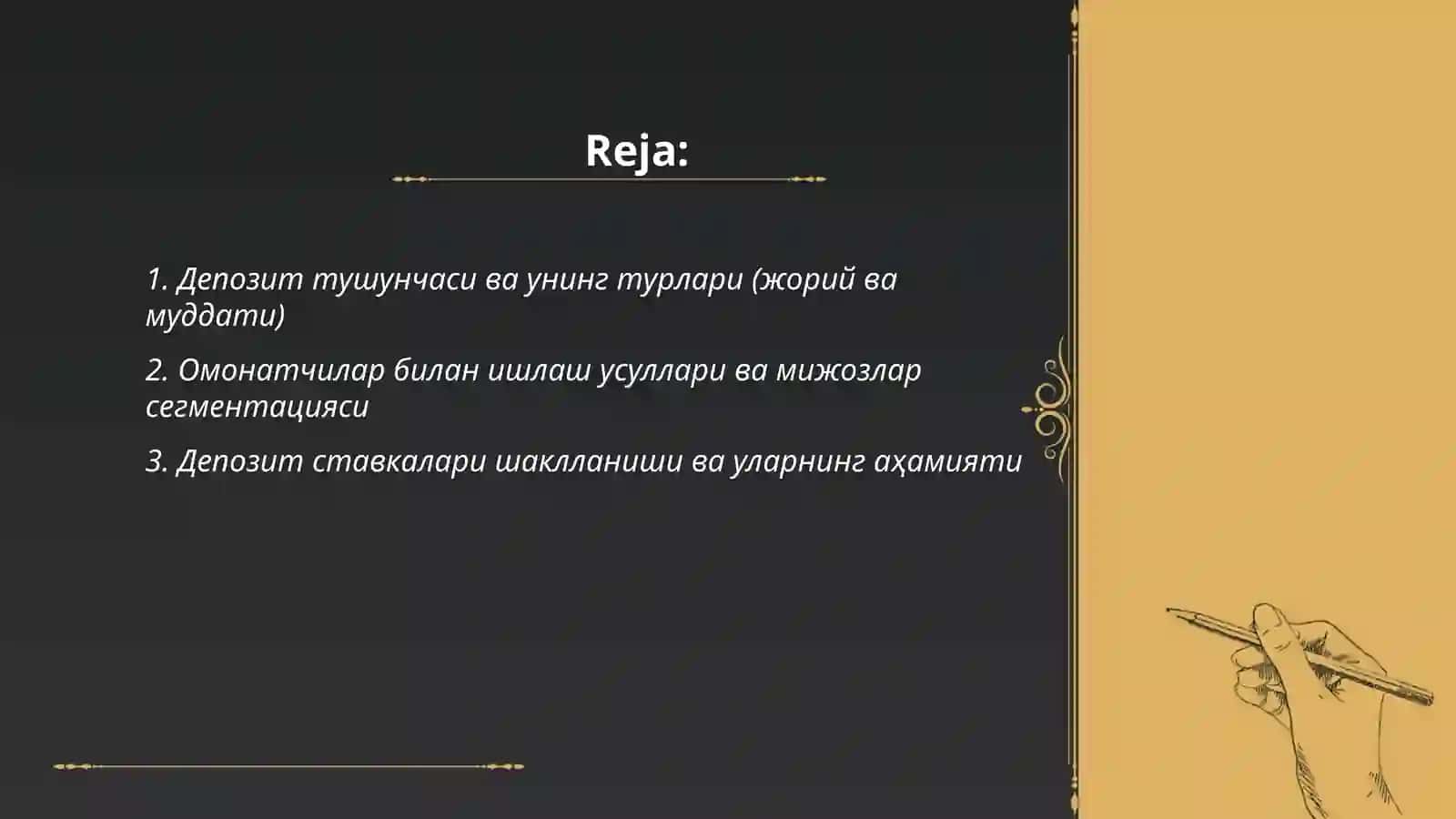 Депозит оператсиялари ва уларнинг ахамияти 2