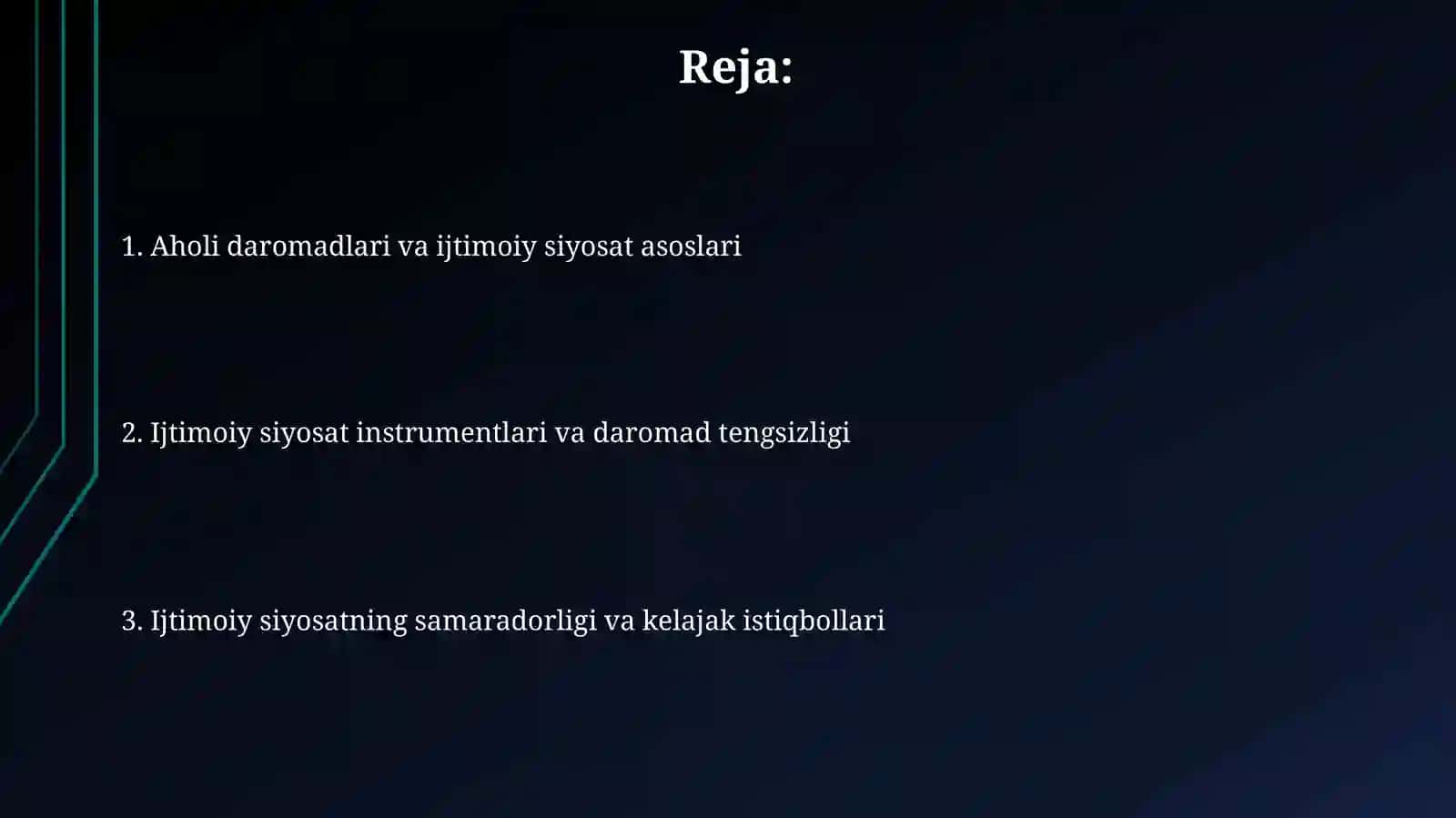 Aholi daromadlari va davlatning ijtimoiy siyosati 2