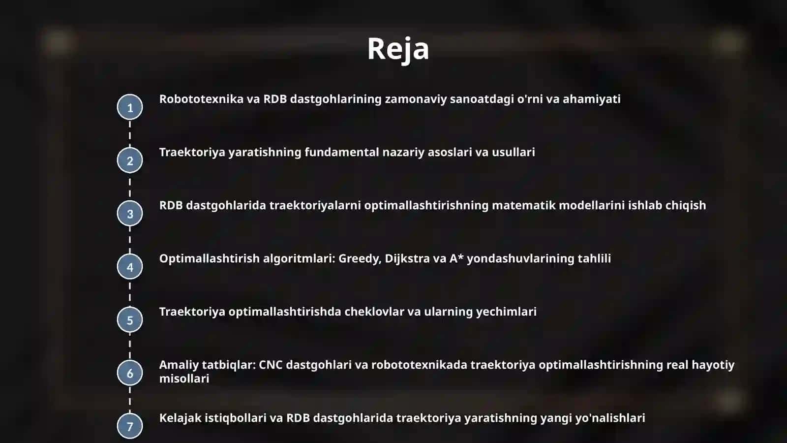 Тraektoriya yaratish va optimallashtirish 2