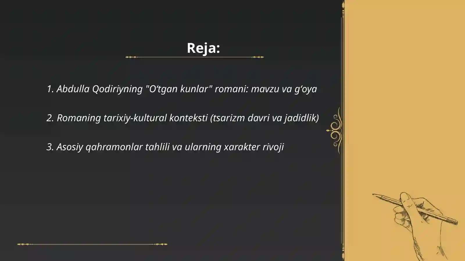 Abdulla Qodiriyning "Oʻtgan kunlar" romani 2