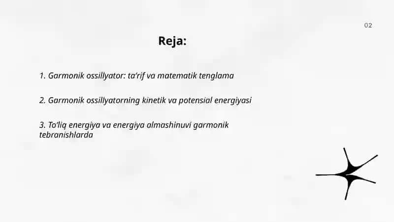 Garmonik ossillyator energiyasi fure teoremasi toʻgʻrisida tushuncha 2