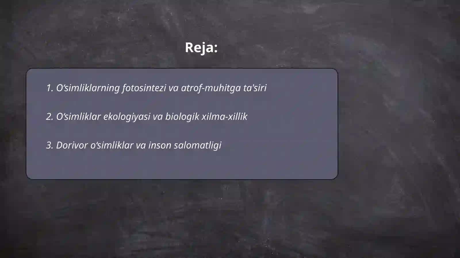 O'simliklarning tabiat va inson hayotidagi o'rni 2