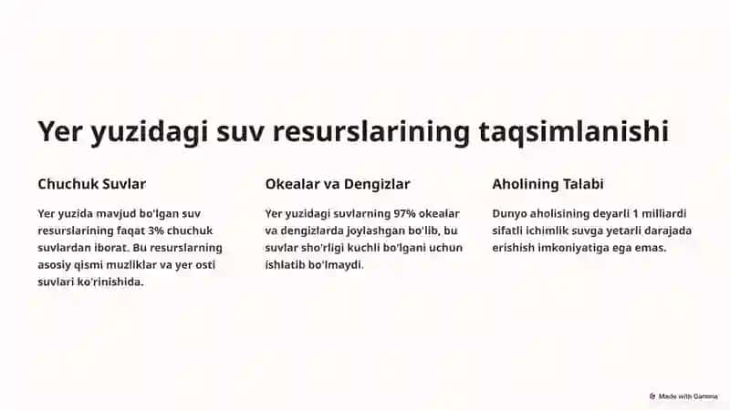 Yer yuzidagi suvlari va ularni muhofaza qilish 2