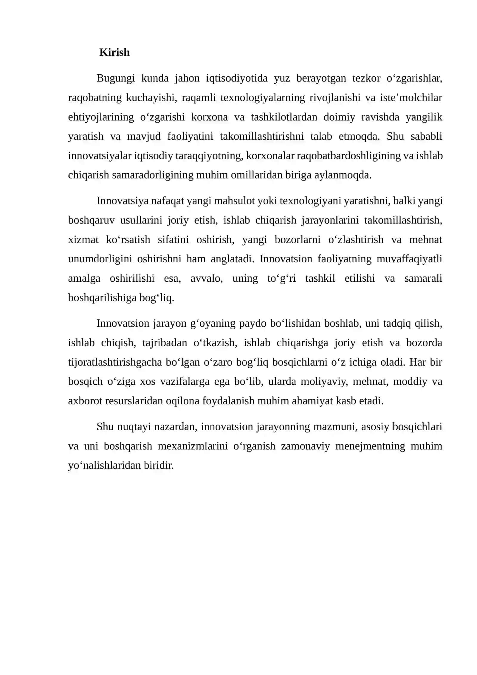 INNOVATSION JARAYONNING ASOSIY BOSQICHLARI VA UNING MENEJMENTI 2