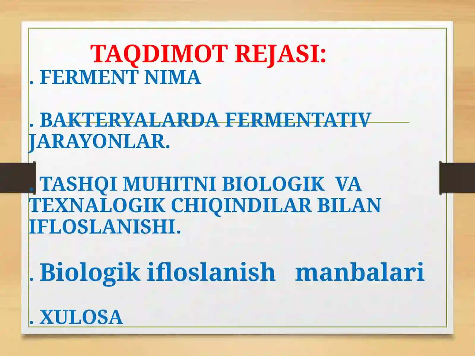 BAKTERYALARDA FERMENTATIV JARAYONLAR 2