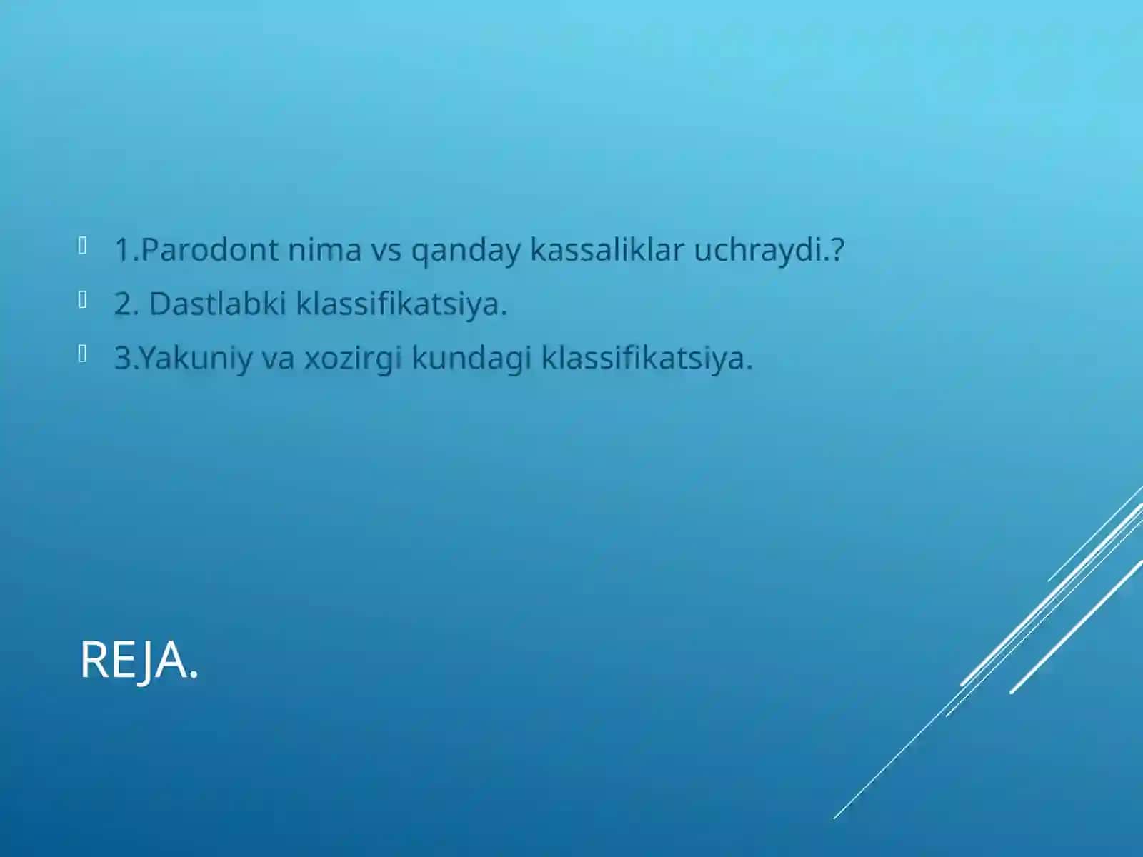 Paradont kasaliklarning klassifikatsiyasi 2