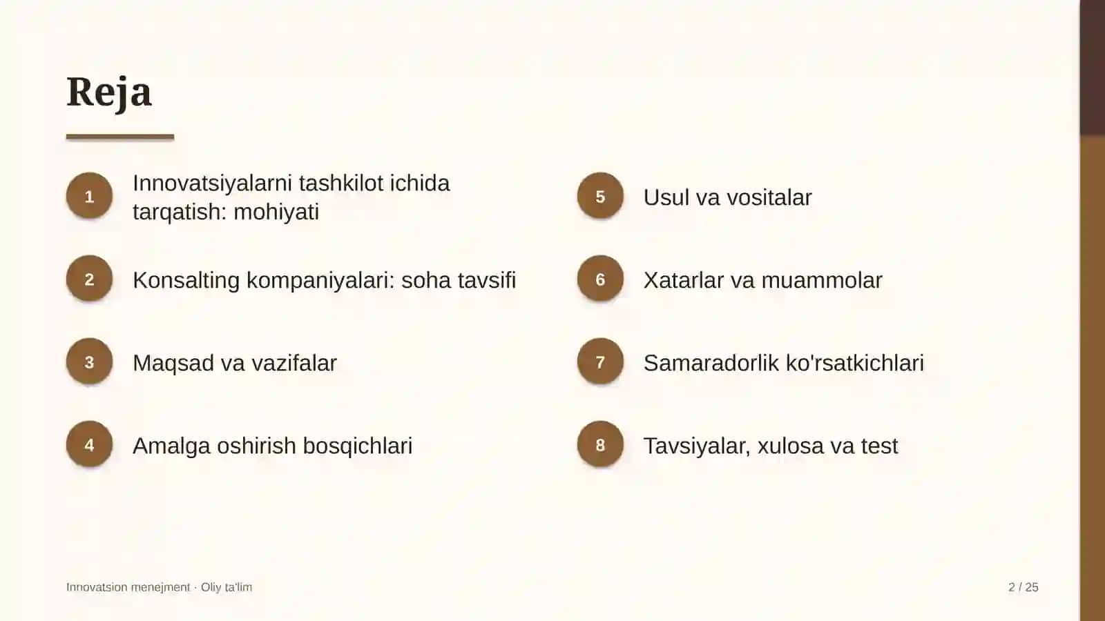 Konsalting kompaniyalarida innovatsiyalarni tashkilot ichida tarqatish 2