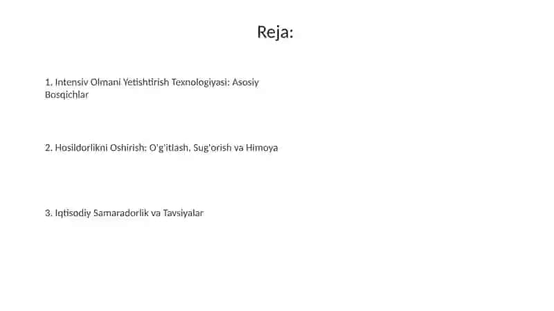 Intensiv Olmani Yetishtirish Texnologiyasi 2