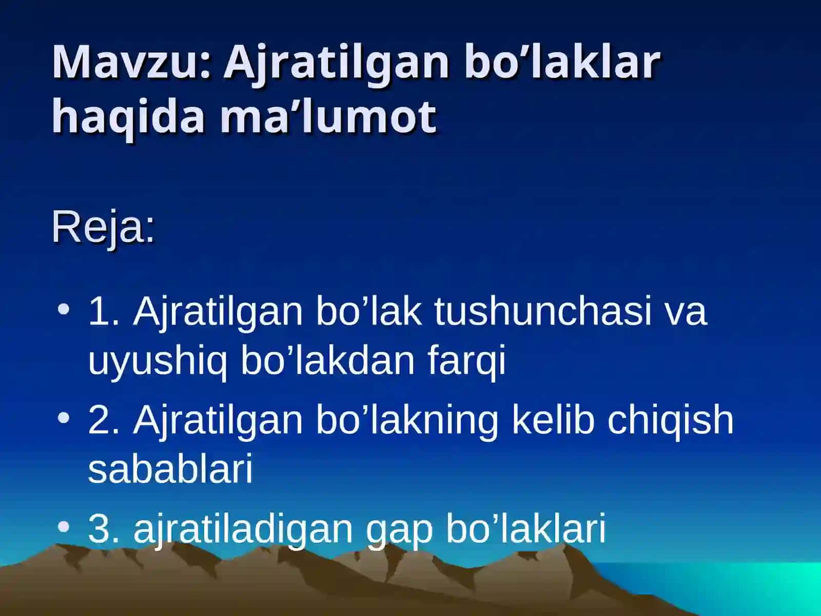 Ajratilgan bo’laklar haqida ma’lumot 2