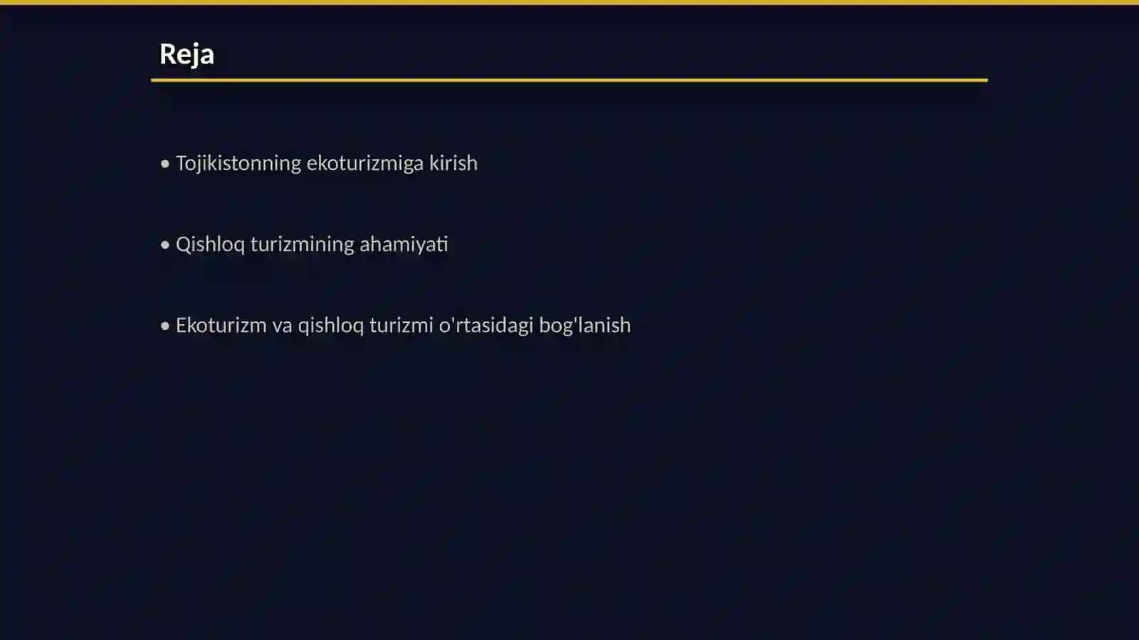 Tojikiston davlatining ekoturizmi va qishloq turizmi 2