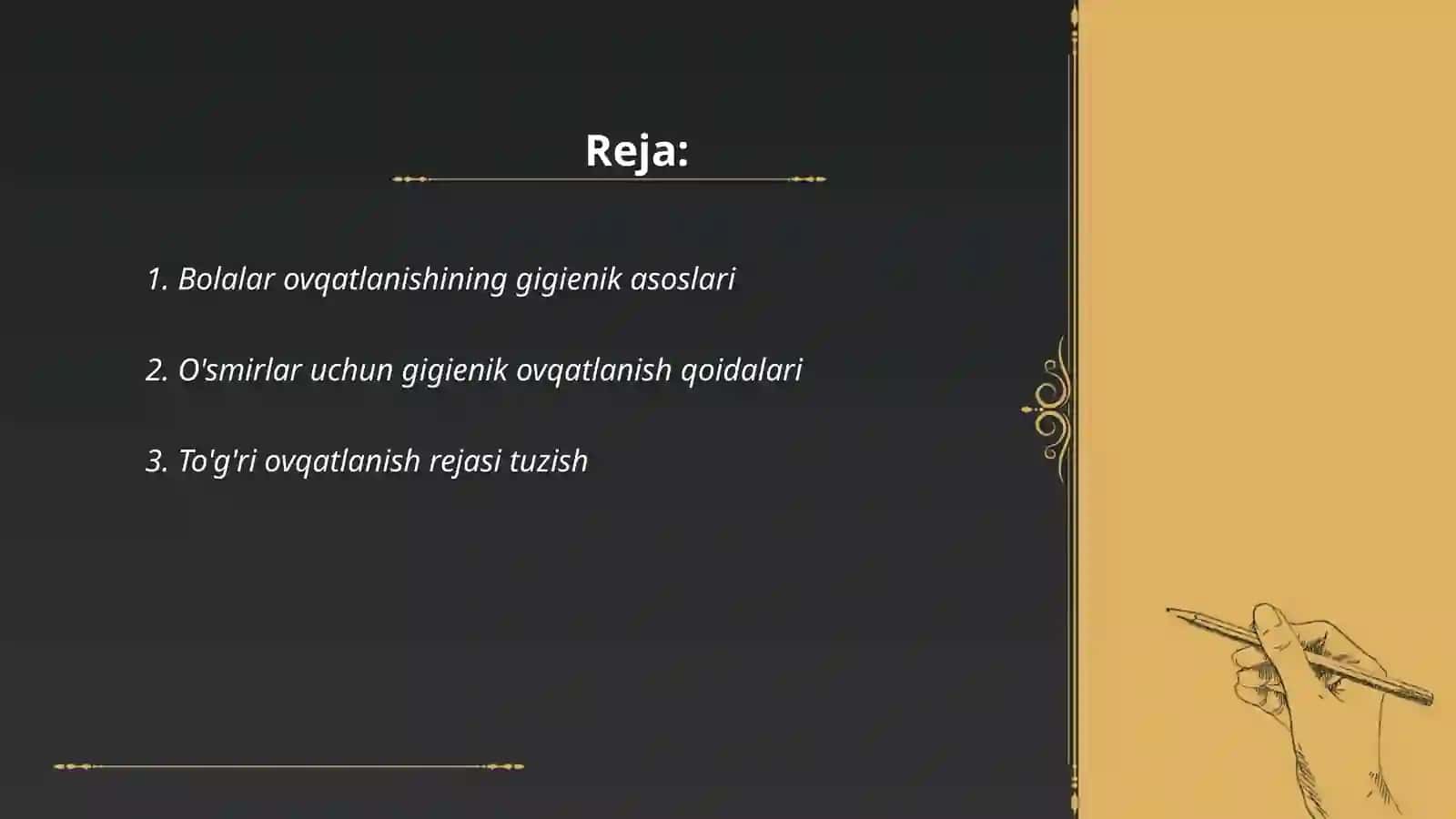 Bolalar va òsmirlar ovqatining gigienik asoslari 2