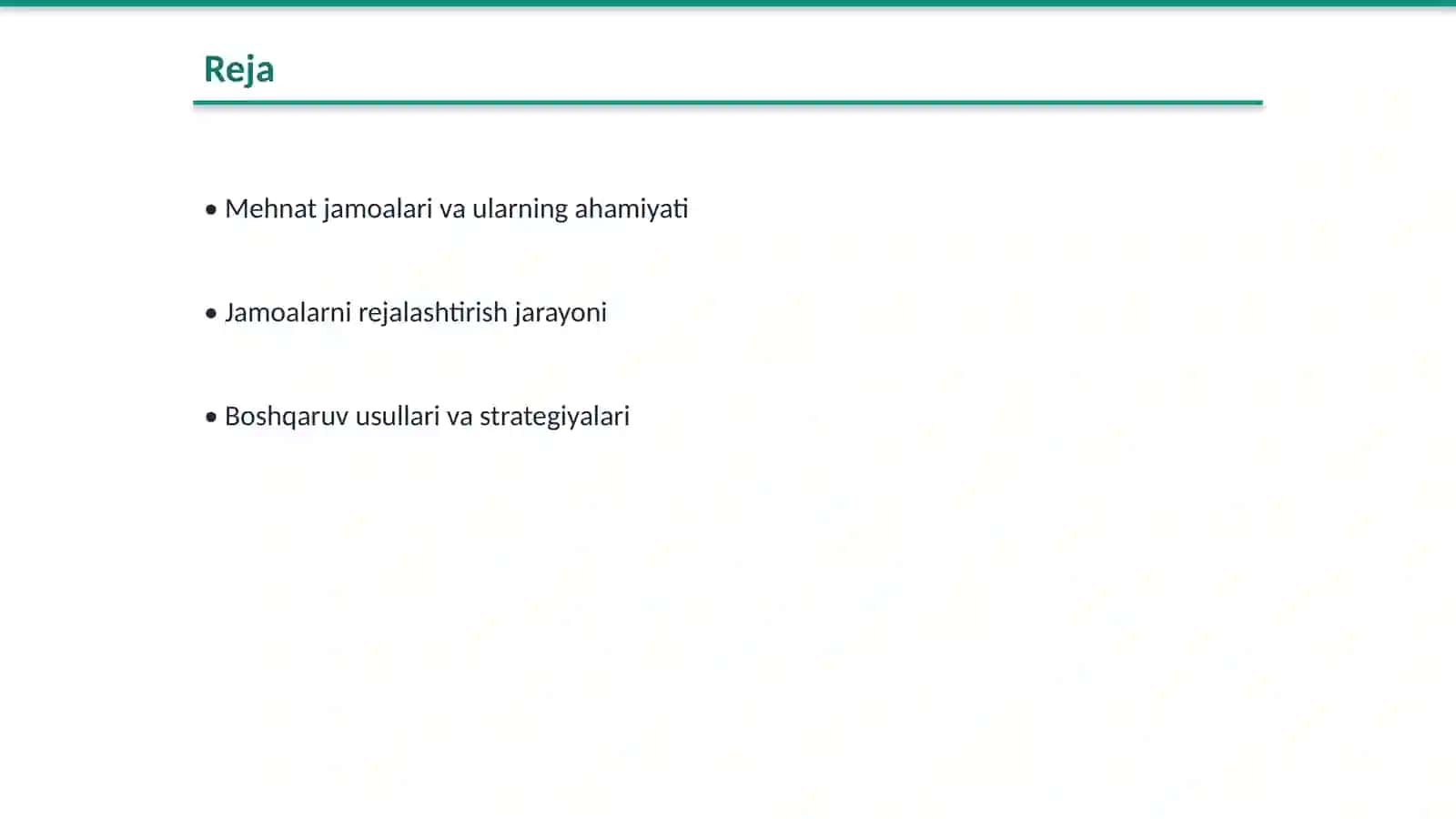 Mehnat jamoalarini rejalashtirish va boshqarish 2