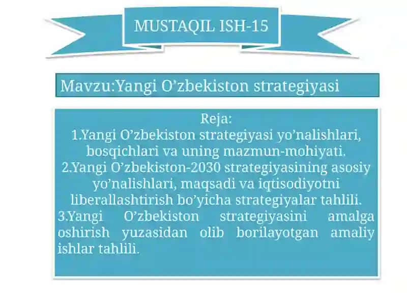 Yangi O’zbekiston strategiyasi 2