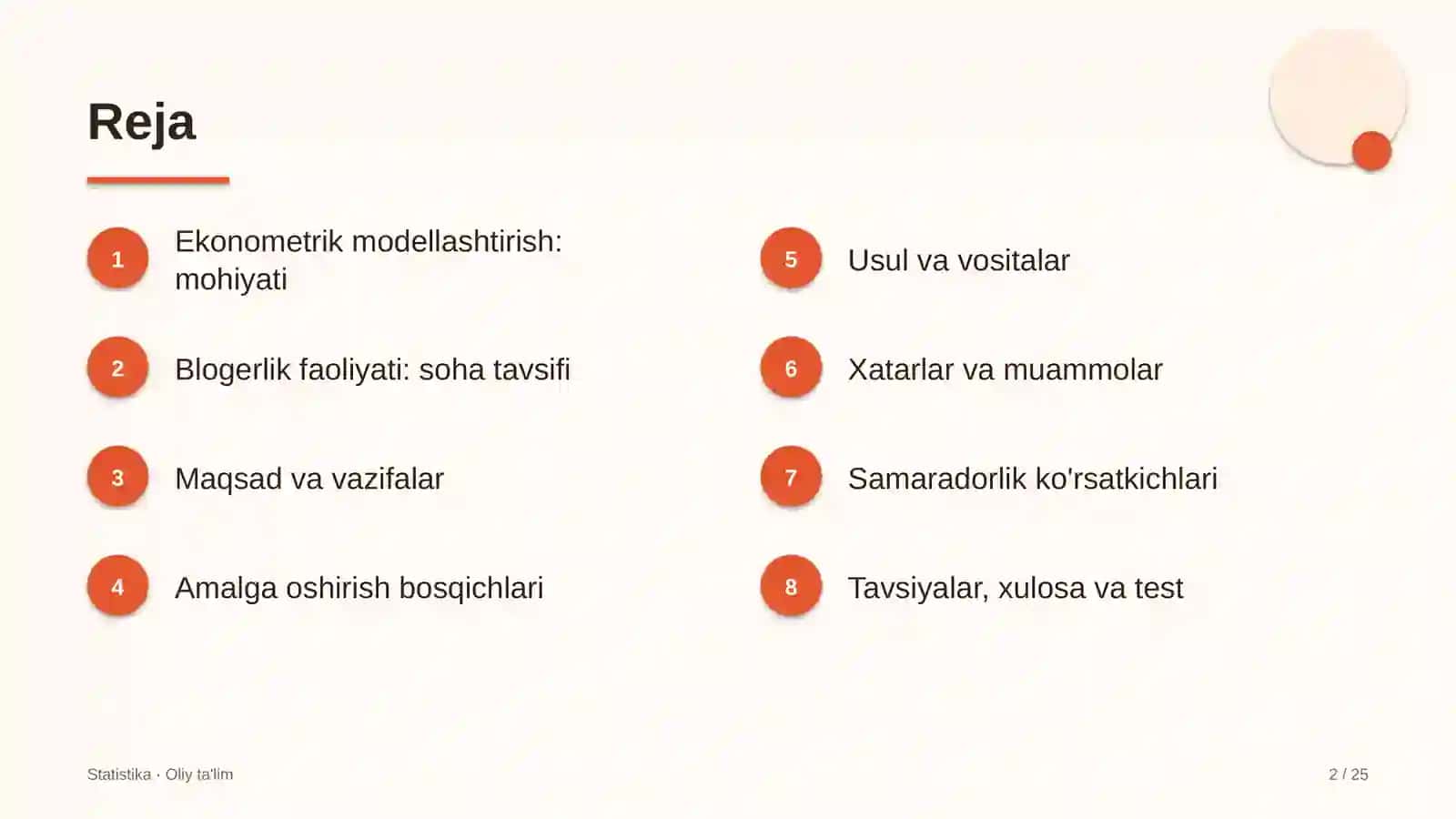 Blogerlik faoliyatida ekonometrik modellashtirish 2