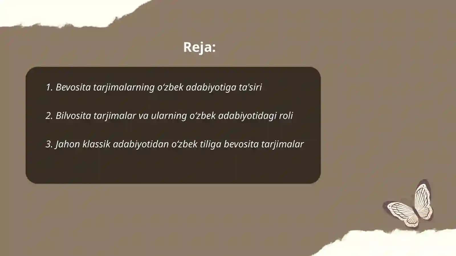 O'zbek adabiyotiga kirib kelgan bevosita va bilvosita tarjimalar xususida 2