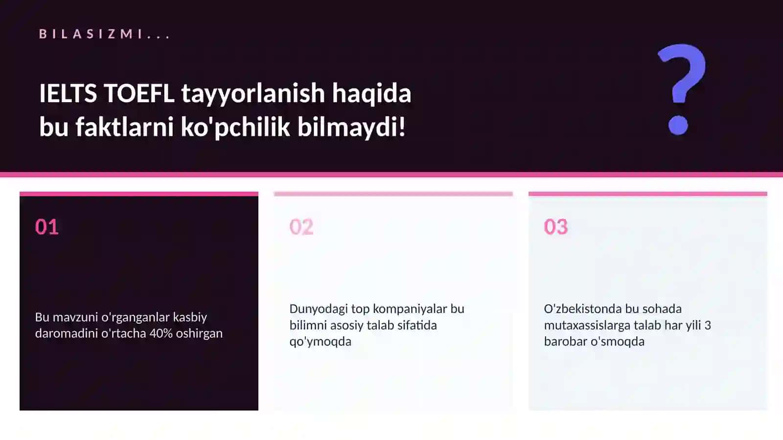 IELTS TOEFL tayyorlanish 2