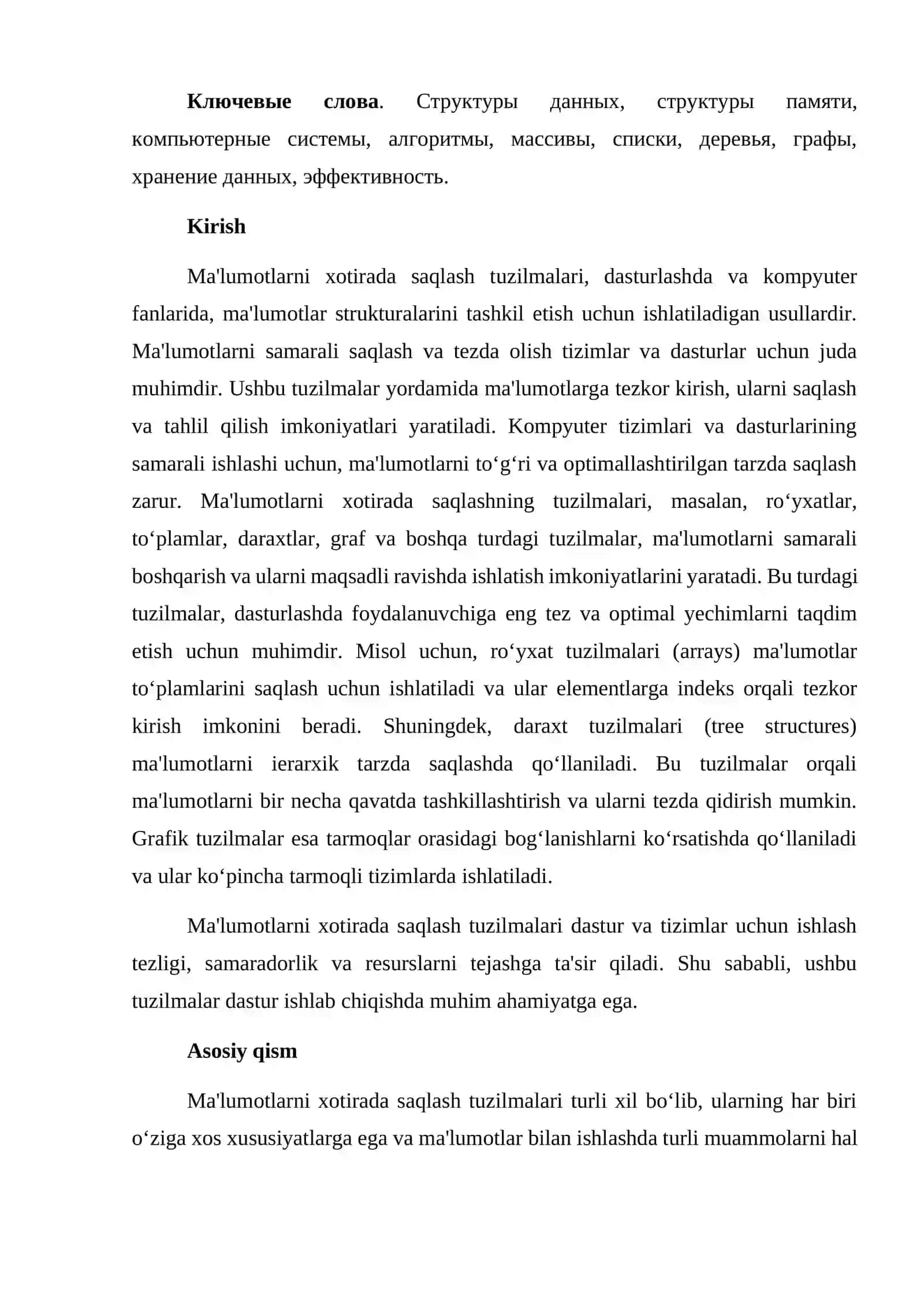 MA’LUMOTLARNI XOTIRADA SAQLASH TUZILMALARI 2