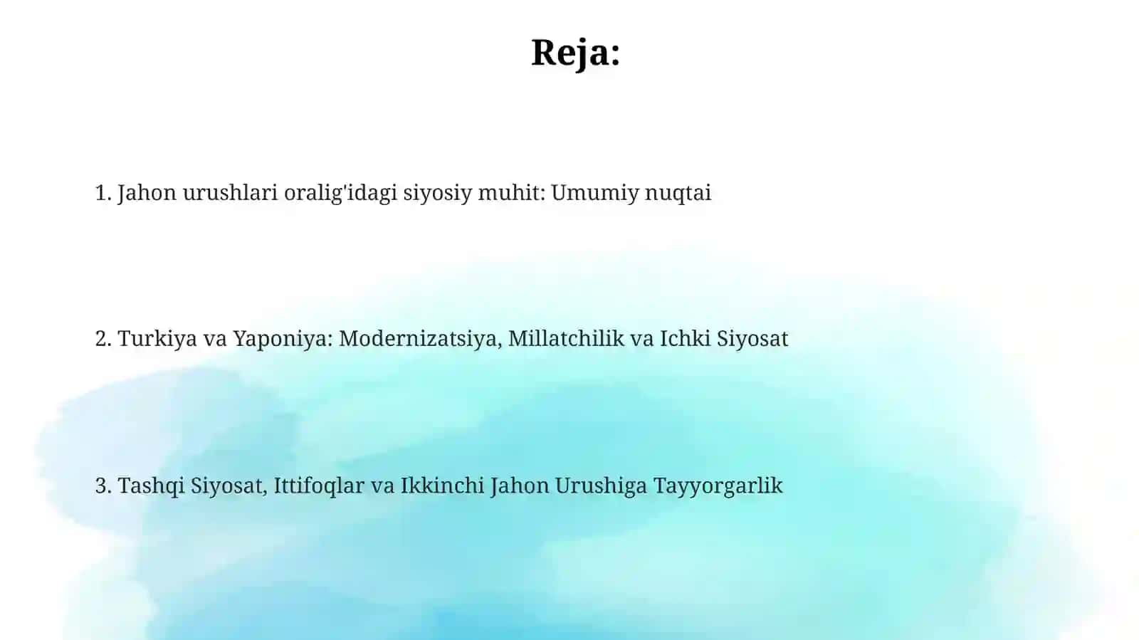 Jahon urushlari oralig'idagi siyosiy vaziyat: Umumiy ko'rinish 2