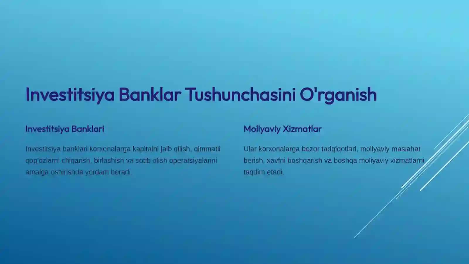 Investitsiya Banklarning Moliyaviy Holatini Baholash 2