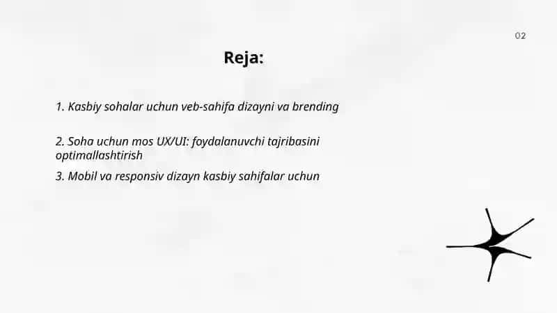 Kasbiy sohalar uchun veb-sahifa dizayni va brending 2