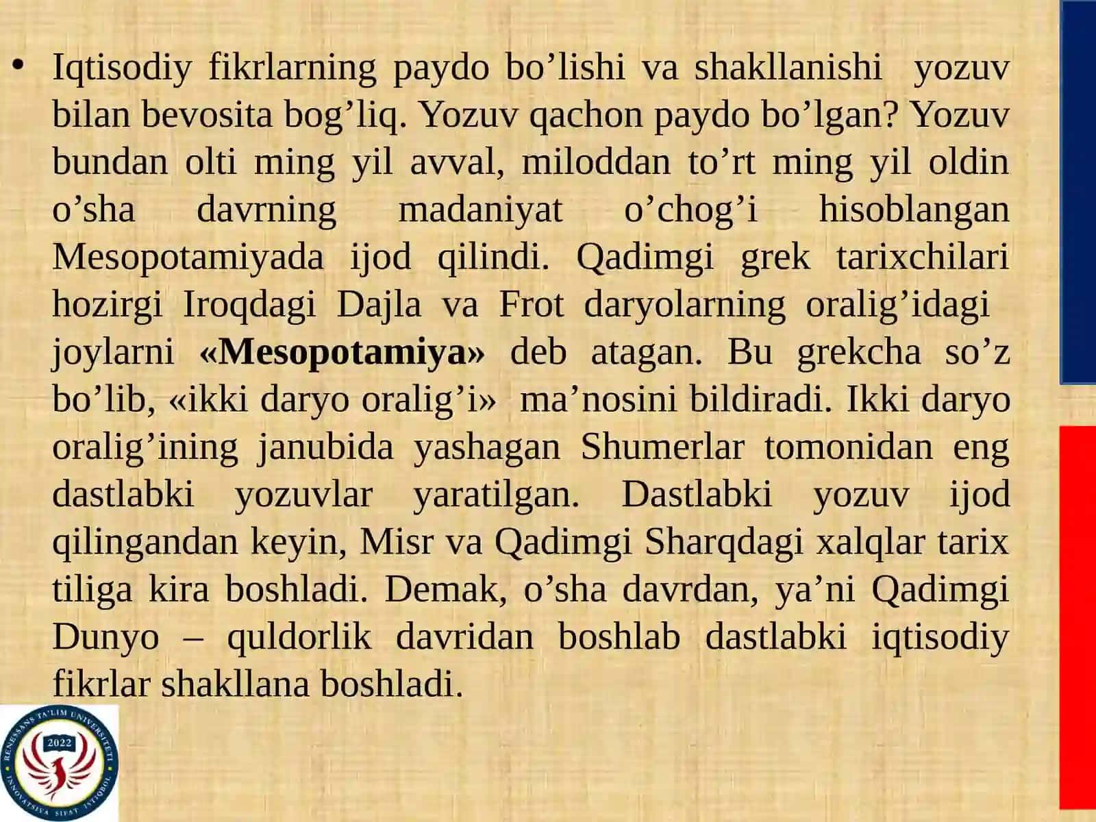 Qadimgi dunyo, feodal jamiyati va uning emirilishi davridagi iqtisodiy ta’limotlar 2