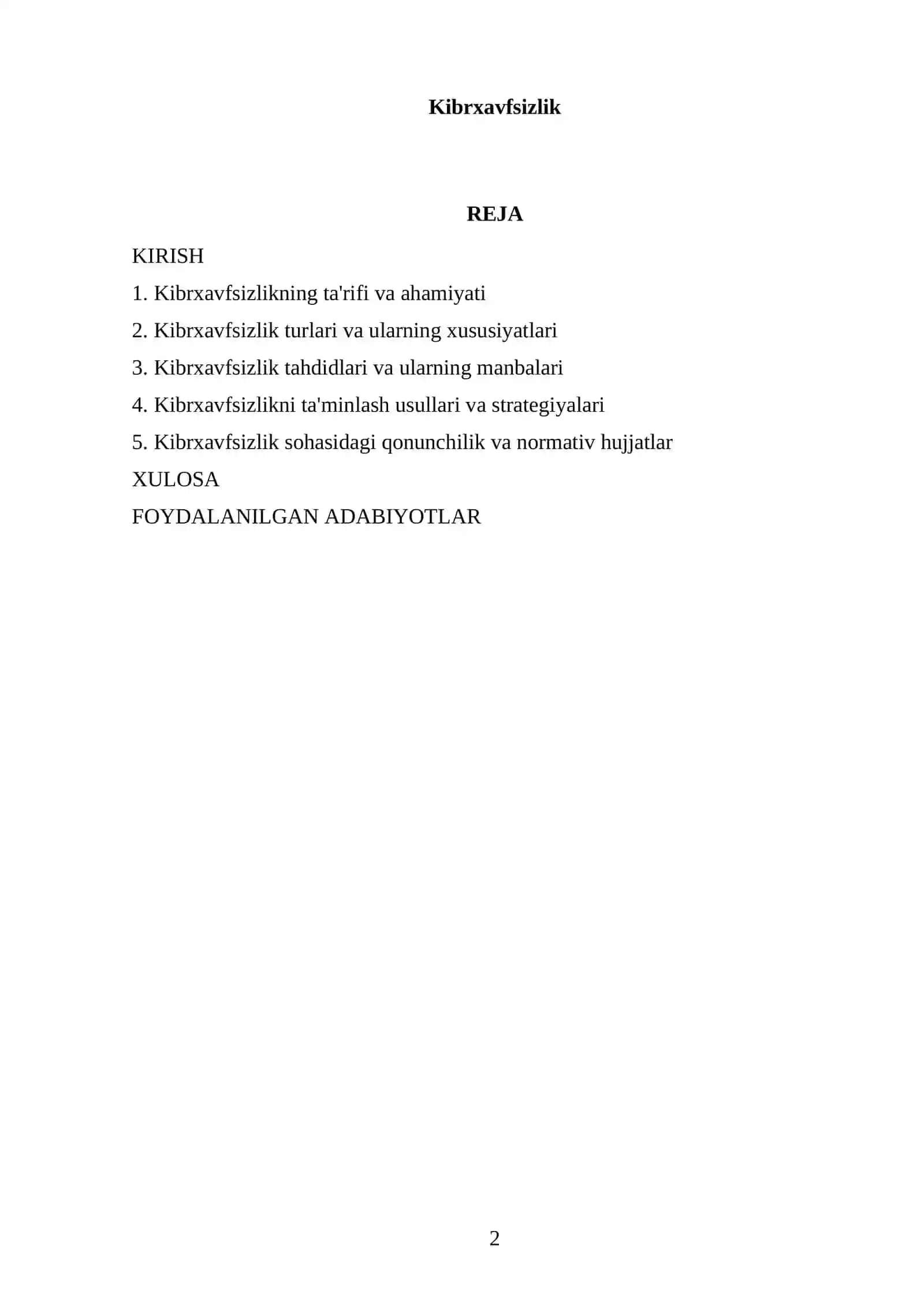 Kibrxavfsizlik REFERATI 2