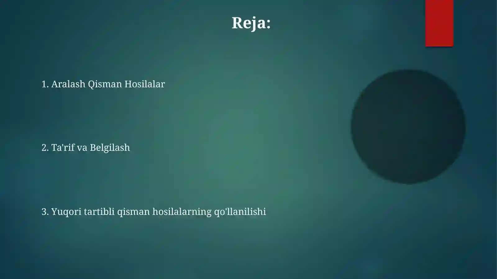 Yuqoritartiblixususiyhosilalar 2