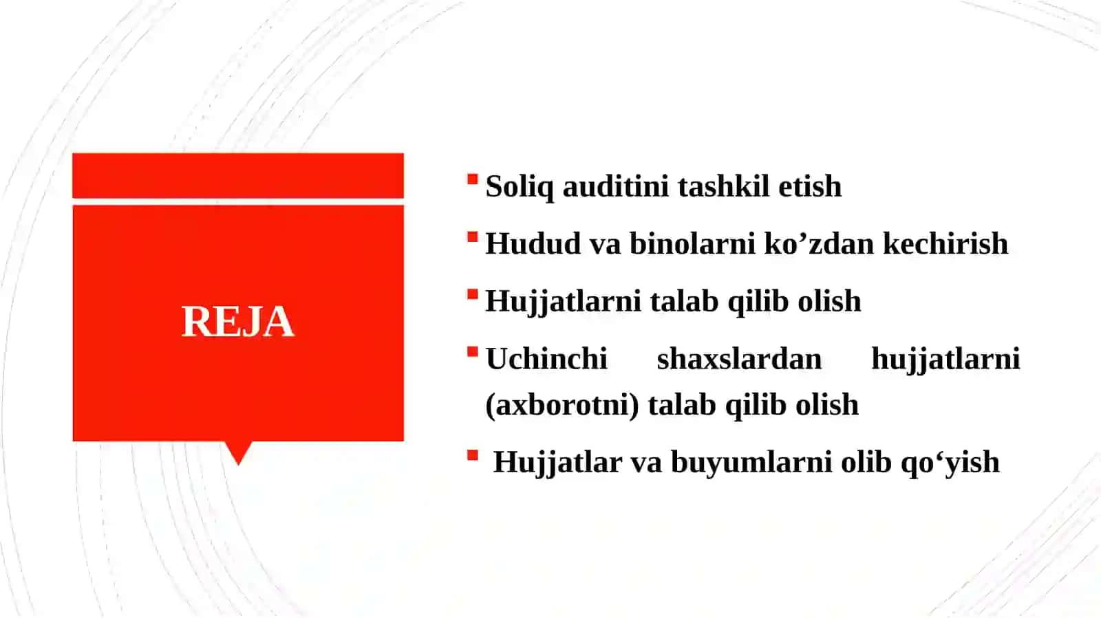 SOLIQ TEKSHIRUVLARINI O’TKAZISH TARTIBI 2