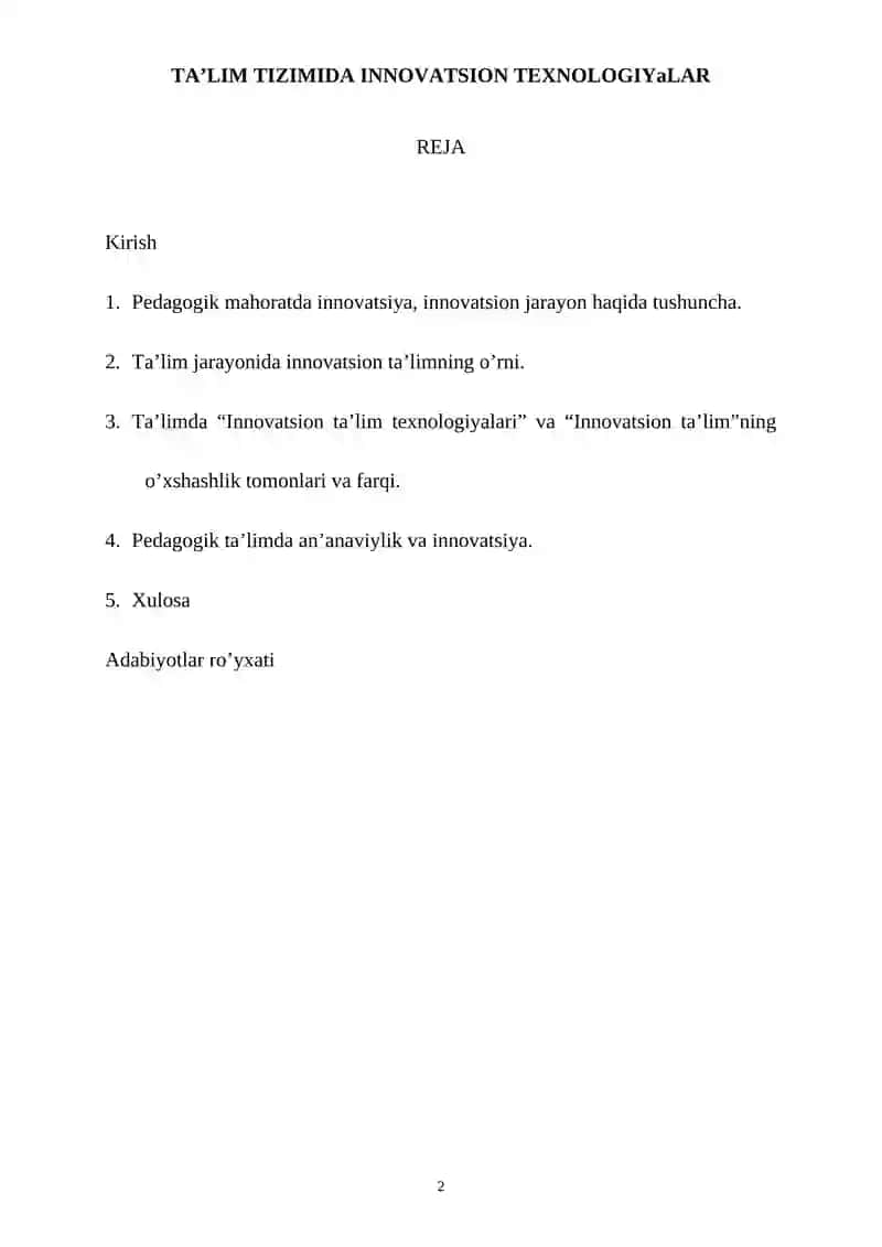 Ta’lim tizimida innovatsion texnologiyalar 2
