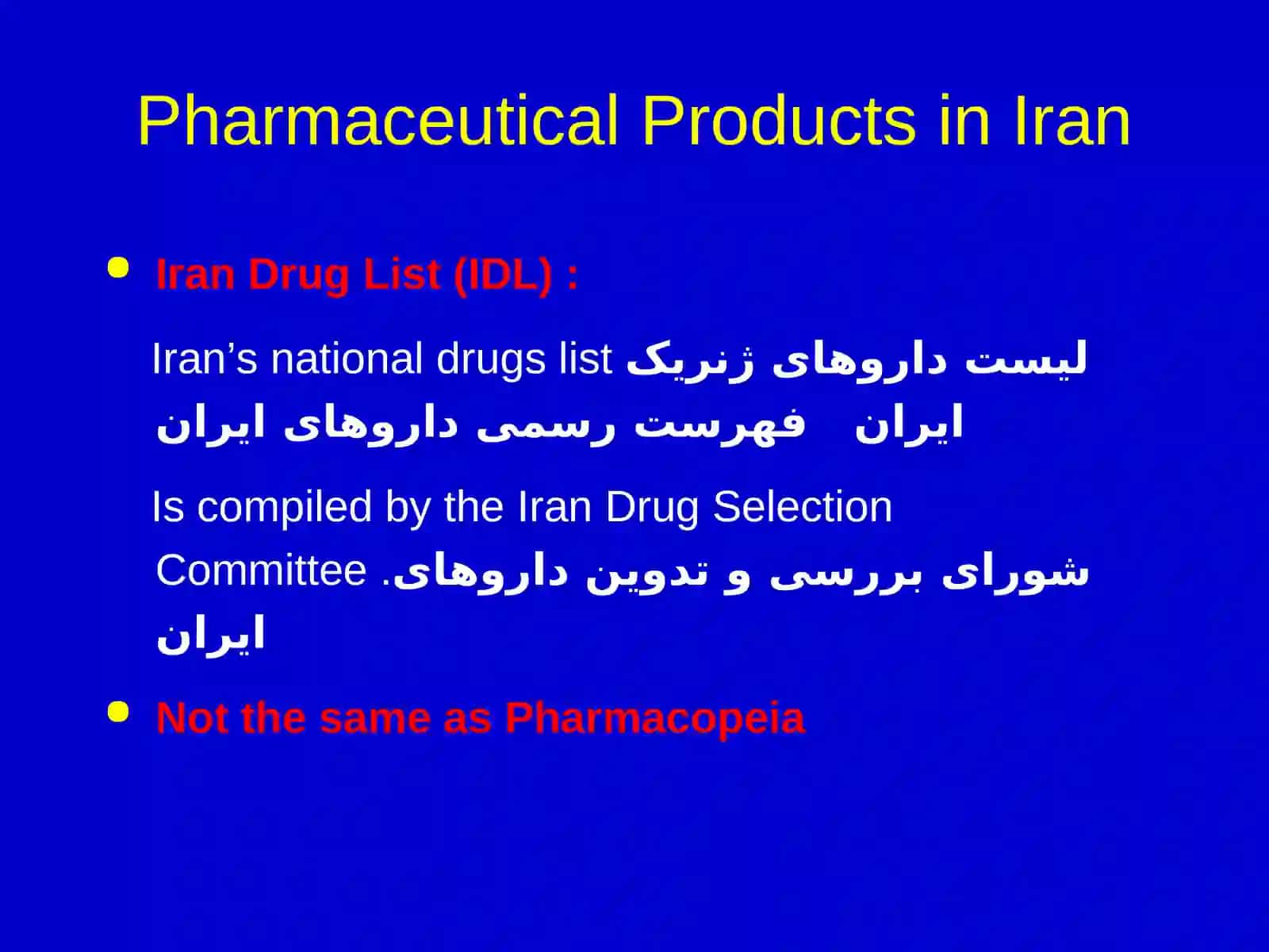 Pharmaceutical Products in Iran 2