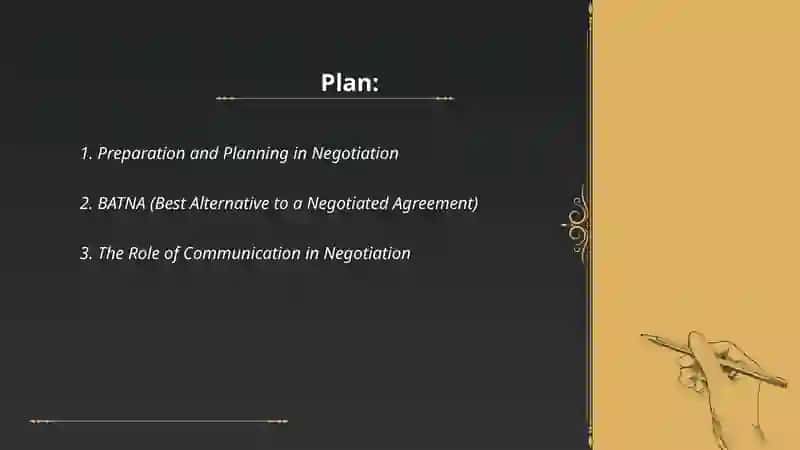 Preparation and Planning in Negotiation 2
