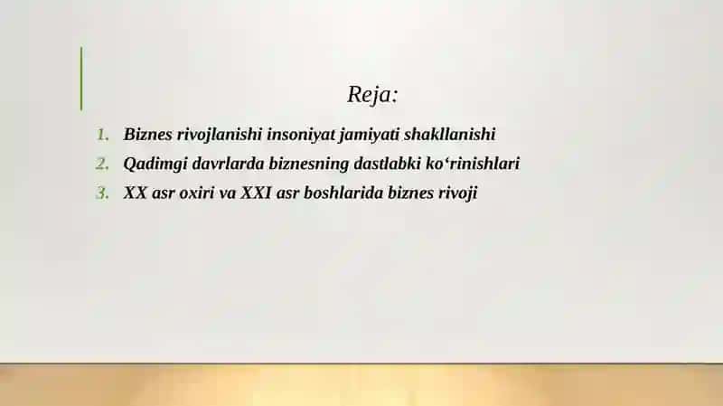 BIZNES RIVOJLANISHINING RIVOJLANISH TARIXI 2
