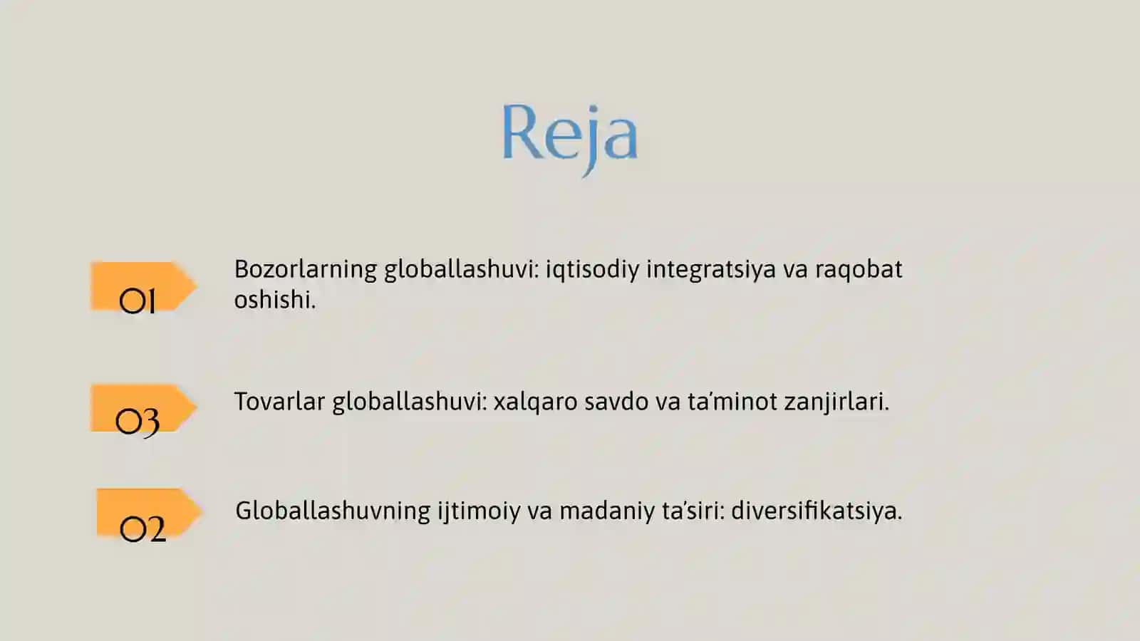 Globallashuv jarayonini rivojlanish yoʻnalishlari 2