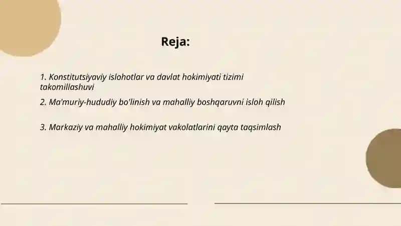 Mustaqillik yillarida davlat boshqaruvi tizimida amalga oshirilgan islohotlar 2