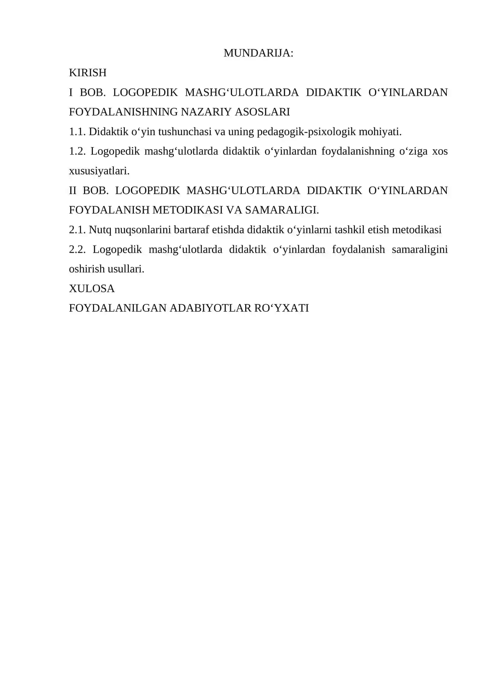 Logopedik mashgulotlarda didaktik o'yinlardan foydalanishning samaraligi 2