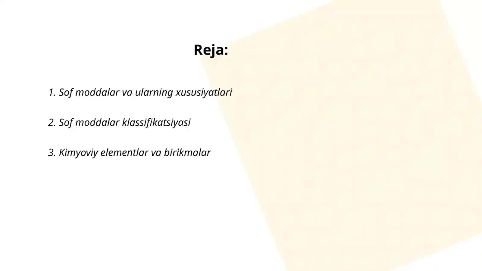 Sof moddalar va aralashmalar 2