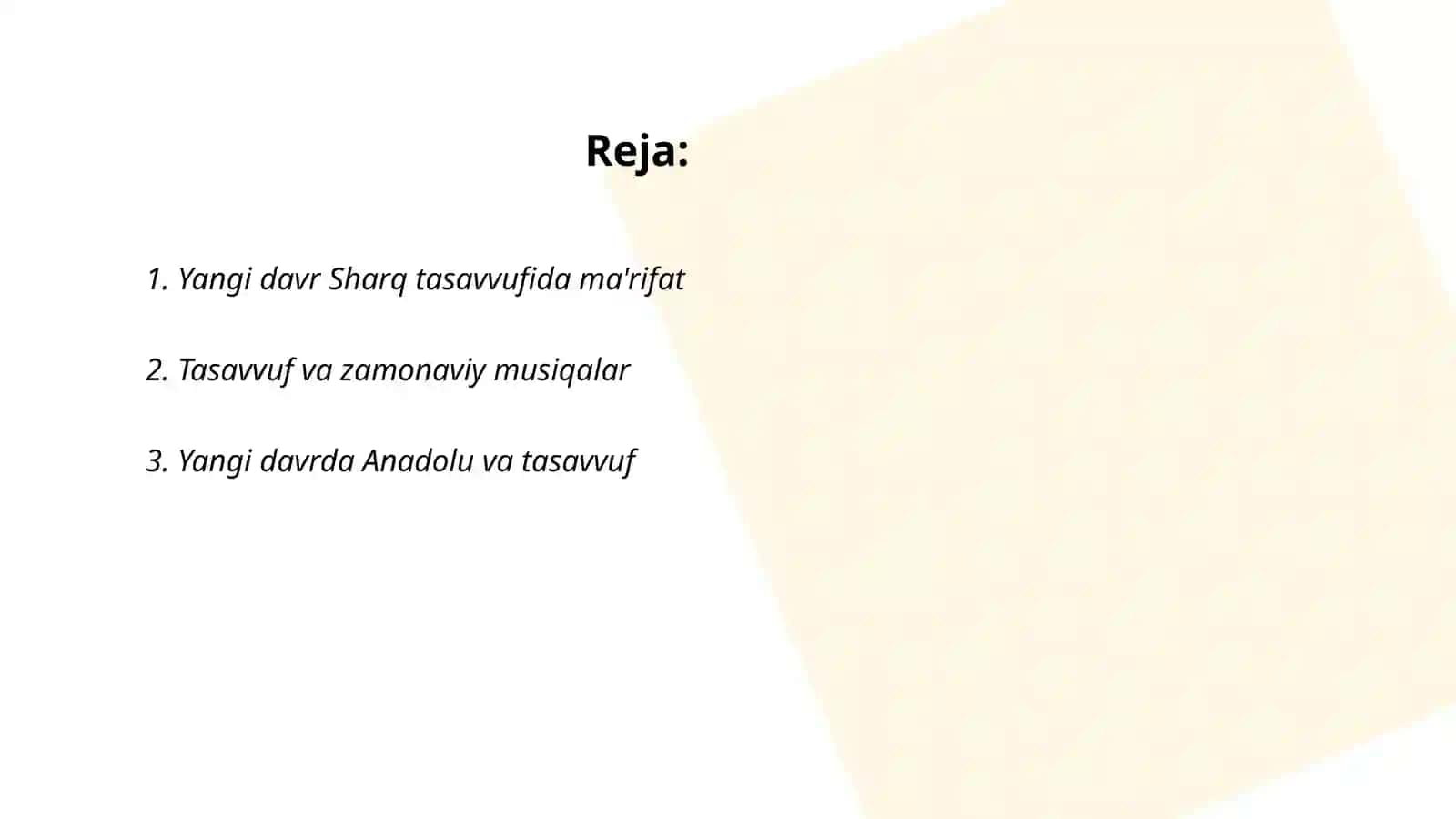 Yangi davr Sharq tasavvufi 2